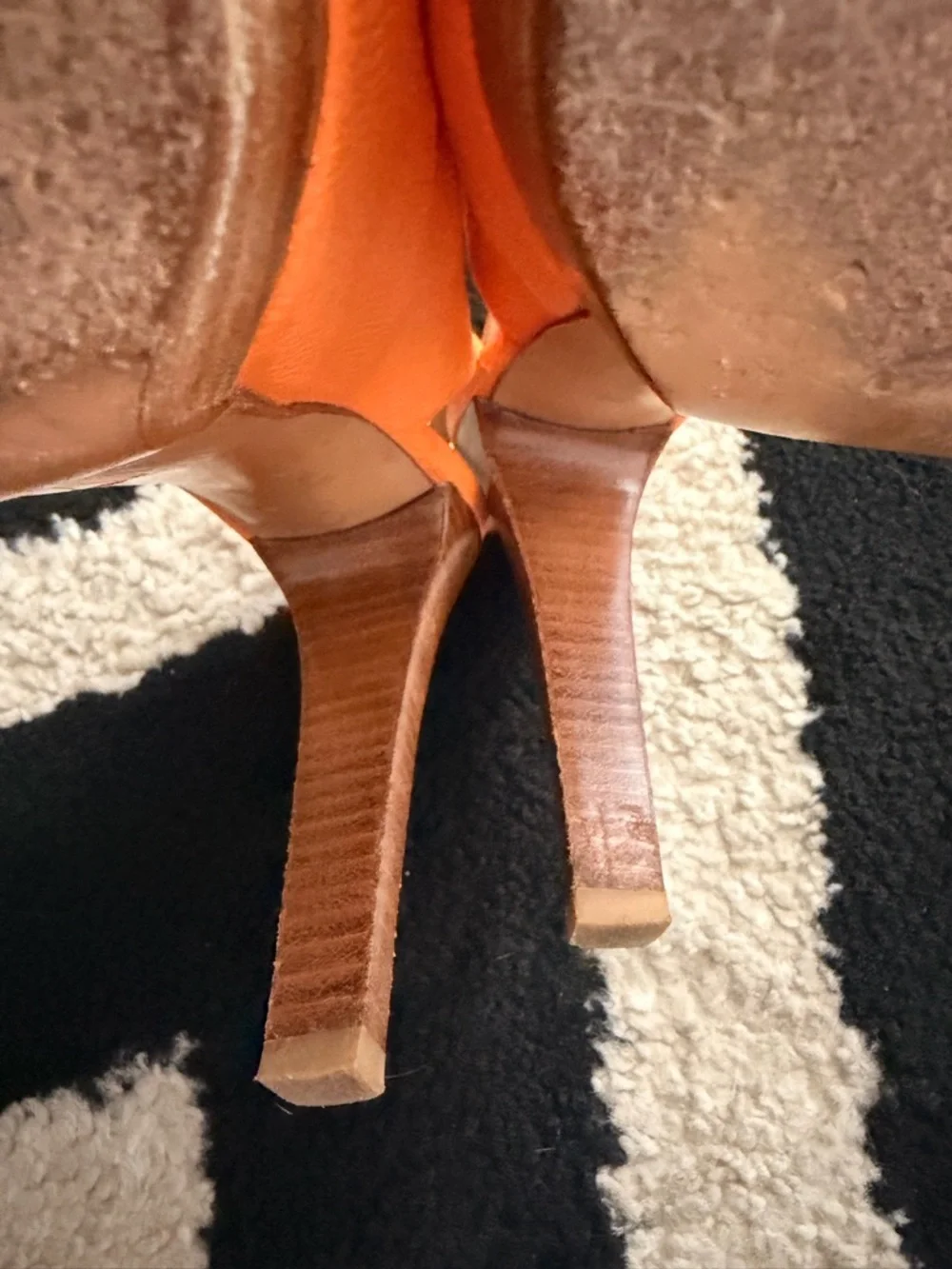 Stuart Weitzman Orange Slingback Peep-Toe Heels